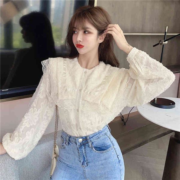 women's long-sleeved shirts autumn all-match temperament fashion tassel lace stitching lantern sleeve design shirt trend 210412, White
women's long-sleeved shirts autumn all-match temperament fashion tassel lace stitching lantern sleeve design shirt trend 210412, White