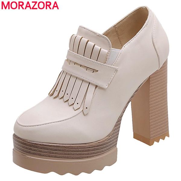 dress shoes morazora 2021 plus size 34-42 women pumps round toe platform shos woman tassel thick high heels ladies casual, Black 
dress shoes morazora 2021 plus size 34-42 women pumps round toe platform shos woman tassel thick high heels ladies casual, Black