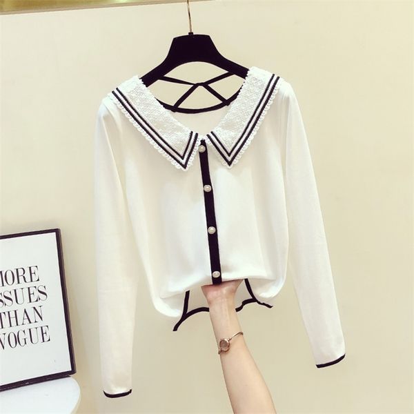 autumn fashion women's lace doll collar long sleeves cotton t-shirt short style tee female pullover casual tees a3941 210519, White
autumn fashion women's lace doll collar long sleeves cotton t-shirt short style tee female pullover casual tees a3941 210519, White
