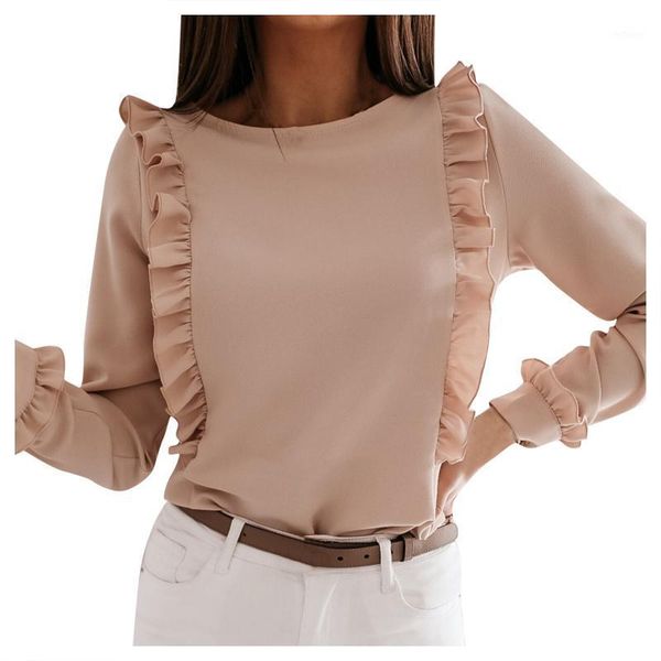 women's blouses & shirts women casual button back t shirt long sleeve round collar loose style solid elegant woman 2021 brand blouse, White
women's blouses & shirts women casual button back t shirt long sleeve round collar loose style solid elegant woman 2021 brand blouse, White