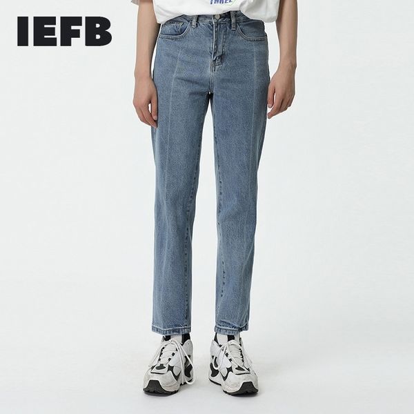 iefb design blue straight middle line ironing slim fit jeans for men spring summer high waist denim trousers 9y6797 210524
iefb design blue straight middle line ironing slim fit jeans for men spring summer high waist denim trousers 9y6797 210524