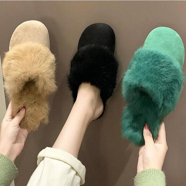 slippers winter baotou plush women leather warm home female furry flat shoes woman house casual slides ladies slipper, Black
slippers winter baotou plush women leather warm home female furry flat shoes woman house casual slides ladies slipper, Black