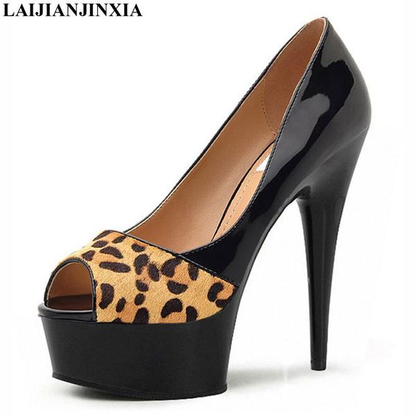 dress shoes laijianjinxia 6 inch leopard print high heels with platform crystal 15cm lady exotic dancer peep toe pumps, Black
dress shoes laijianjinxia 6 inch leopard print high heels with platform crystal 15cm lady exotic dancer peep toe pumps, Black