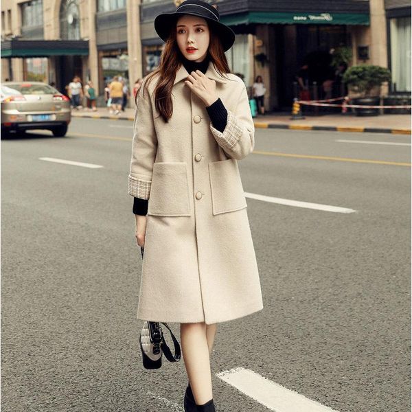 women's wool & blends women korean winter long overcoat outwear thick coat loose plus size cardigans sleeve manteau femme hiver elegant, Black
women's wool & blends women korean winter long overcoat outwear thick coat loose plus size cardigans sleeve manteau femme hiver elegant, Black
