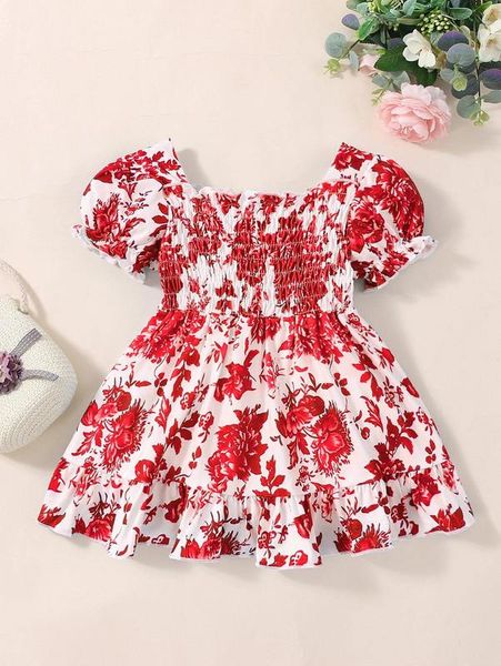 baby floral print shirred puff sleeve dress she02, Red;yellow
baby floral print shirred puff sleeve dress she02, Red;yellow