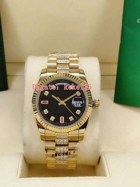 elling fashion watches wristwatches 36mm 128238 yellow gold black dial red diamond 2813 movement automatic mechanical mens ladies watch, Slivery;brown
elling fashion watches wristwatches 36mm 128238 yellow gold black dial red diamond 2813 movement automatic mechanical mens ladies watch, Slivery;brown