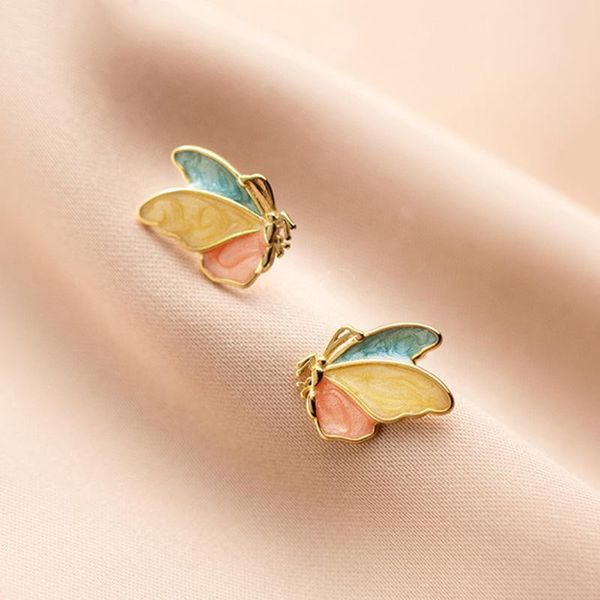 real 925 sterling silver color butterfly stud earrings for fashion women party cute fine jewelr minimalist accessories, Golden;silver
real 925 sterling silver color butterfly stud earrings for fashion women party cute fine jewelr minimalist accessories, Golden;silver