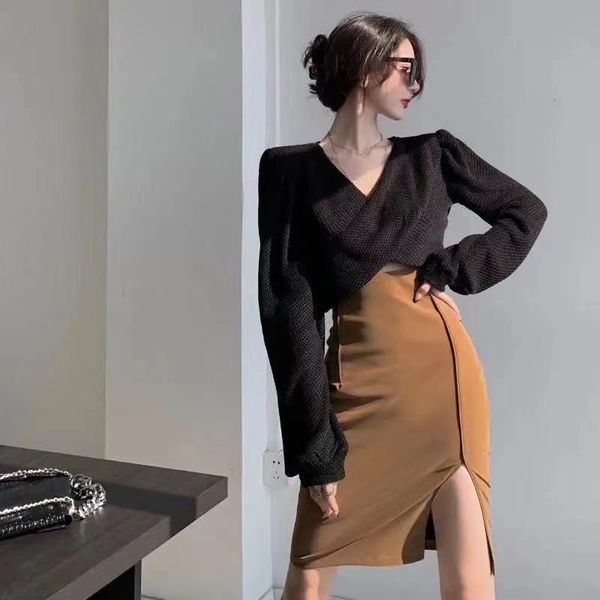 skirts 2021 women's spring and summer fashion temperament skirt a-line high waist show thin hip irregular split, Black
skirts 2021 women's spring and summer fashion temperament skirt a-line high waist show thin hip irregular split, Black