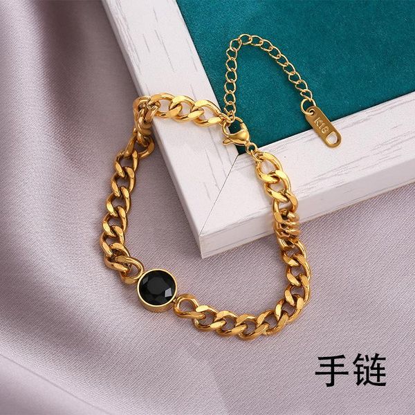 link, chain fashion stainless steel bangle bracelet luxury crystal metal jewelry for women temperament girls gift 2021, Black
link, chain fashion stainless steel bangle bracelet luxury crystal metal jewelry for women temperament girls gift 2021, Black