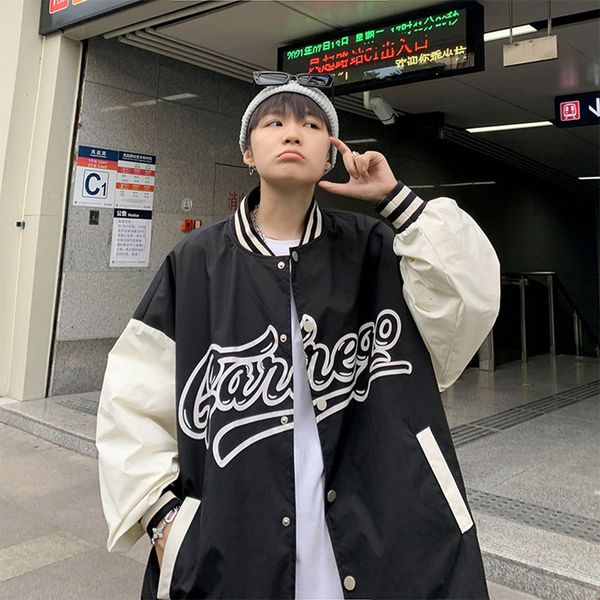 splicing baseball et men's autumn trend loose ins american hip hop ruffian handsome et, Black;brown
splicing baseball et men's autumn trend loose ins american hip hop ruffian handsome et, Black;brown