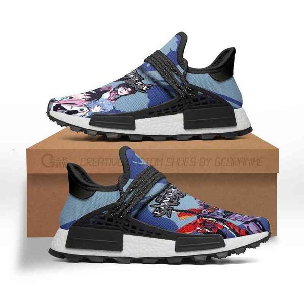 diy shoes lace-up neon genis evangelion sho custom anime sneakers lightweight trainers breathable running outdoor fitns
