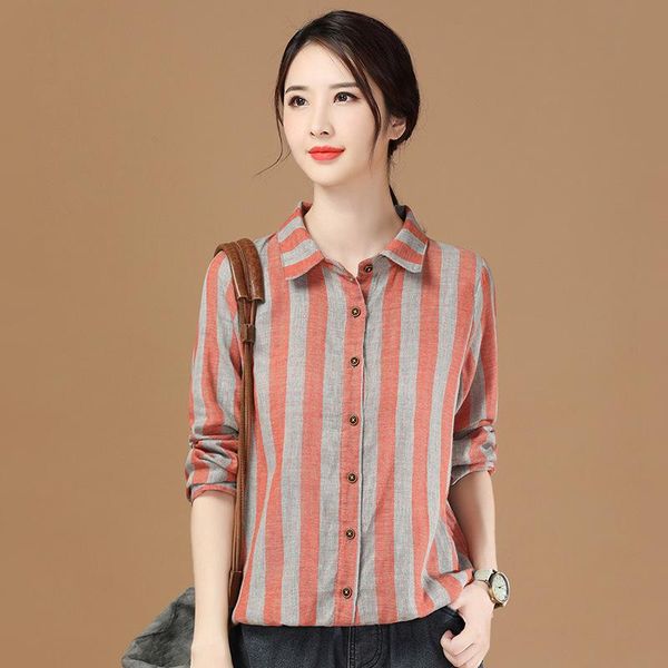 striped shirt for women's 2021 spring autumn long sleeve korean ladies clothes baby collar comming size l xl blouses & shirts, White
striped shirt for women's 2021 spring autumn long sleeve korean ladies clothes baby collar comming size l xl blouses & shirts, White