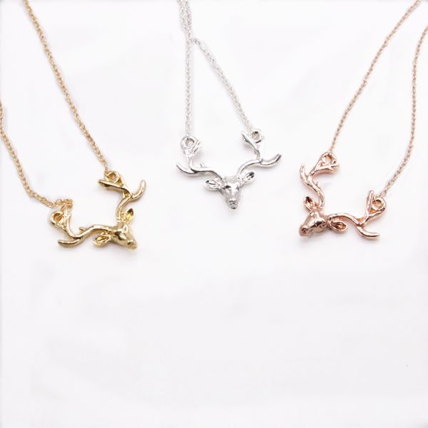 fashionable deer head pendant exquisite animal face suitable men and women's three colors necklace, Silver
fashionable deer head pendant exquisite animal face suitable men and women's three colors necklace, Silver
