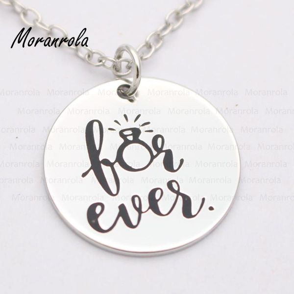 pendant necklaces arried"for ever "copper necklace keychain,charm hand stamped jewelry wedding engaged bride engagement gift for h, Silver