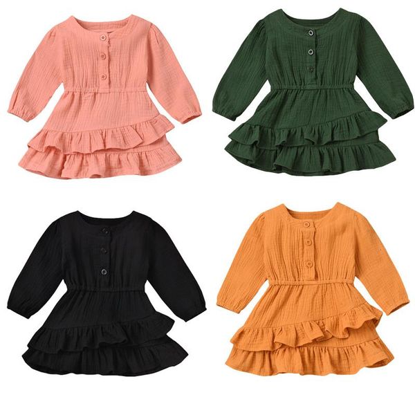 girl's dresses 2021 toddler autumn lovely baby girls dress ruffles solid long sleeve button a-line mini 0-24m 4 colors, Red;yellow
girl's dresses 2021 toddler autumn lovely baby girls dress ruffles solid long sleeve button a-line mini 0-24m 4 colors, Red;yellow