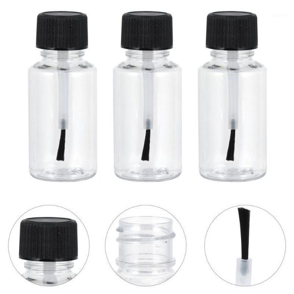 storage bottles & jars 6pcs 20ml nail polish empty clear with cap and brush