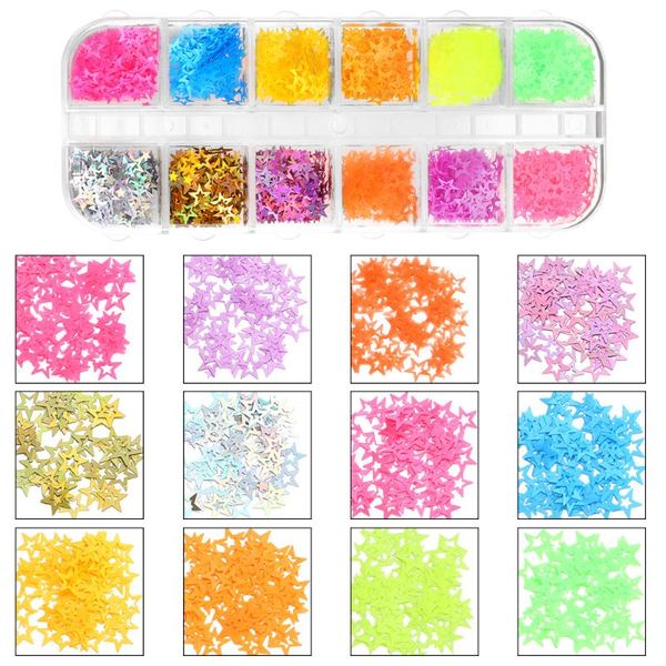 nail art decorations 12colors fluorescent star flower heart style glitter sequins 3d mix color nails stickers diy decoration decals supplies, Silver;gold
nail art decorations 12colors fluorescent star flower heart style glitter sequins 3d mix color nails stickers diy decoration decals supplies, Silver;gold