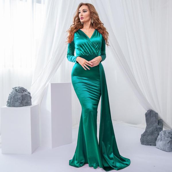 casual dresses stretch satin long sleeve ruched v neck maxi dress tight back zipper ribbon evening party, Black;gray
casual dresses stretch satin long sleeve ruched v neck maxi dress tight back zipper ribbon evening party, Black;gray