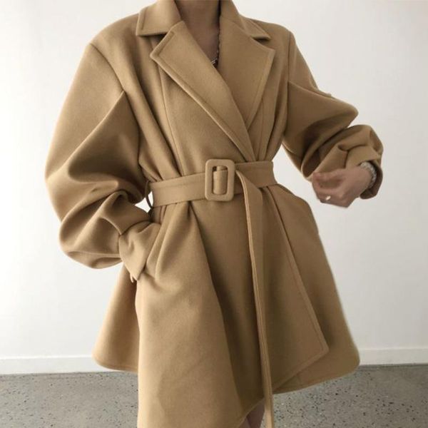 women's wool & blends 2021 solid blend women coat slim fit belt coats female warm plus cotton thicker v-neck office lady elegant trendy, Black
women's wool & blends 2021 solid blend women coat slim fit belt coats female warm plus cotton thicker v-neck office lady elegant trendy, Black