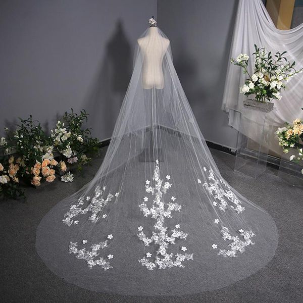 bridal veils appliqued long veil bride wedding luxurious lace one layer accessories velo de novia ivory, Black
bridal veils appliqued long veil bride wedding luxurious lace one layer accessories velo de novia ivory, Black