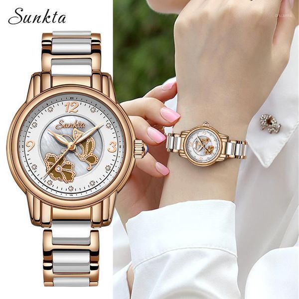 sunkta ceramic rose gold watches women simple fashion waterproof diamond watch sport casual quartz ladies +box wristwatches, Slivery;brown
sunkta ceramic rose gold watches women simple fashion waterproof diamond watch sport casual quartz ladies +box wristwatches, Slivery;brown