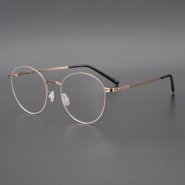 fashion sunglasses frames ultralight titanium eyewear no screws round retro eye glasses for men's and women's myopia prescription, Black
fashion sunglasses frames ultralight titanium eyewear no screws round retro eye glasses for men's and women's myopia prescription, Black