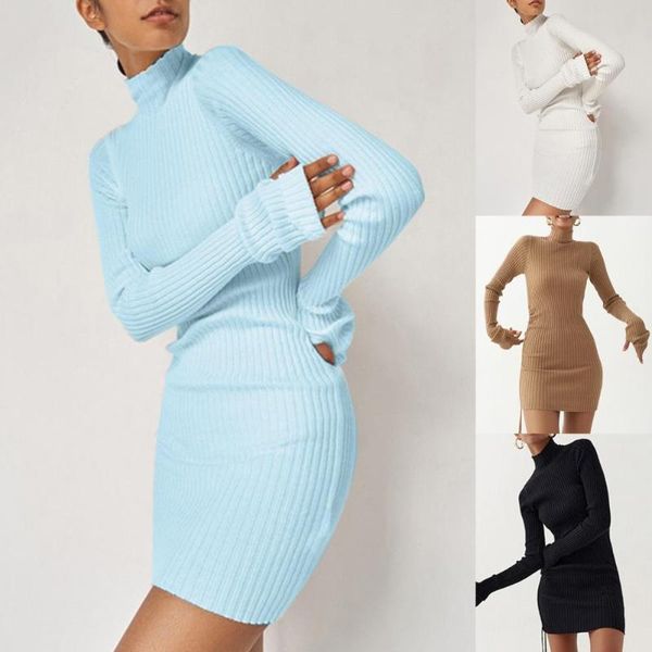 casual dresses women knitted dress 2021 sweater ribbing turtleneck autumn winter long sleeve drawstring ruched bandage streetwear, Black;gray
casual dresses women knitted dress 2021 sweater ribbing turtleneck autumn winter long sleeve drawstring ruched bandage streetwear, Black;gray
