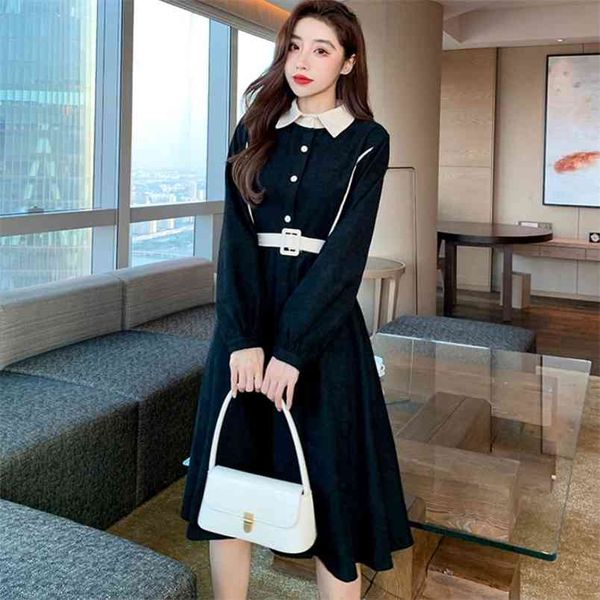 arrival spring temperament high waist party dress women turn down collar long sleeve fashion a-line dresses with belt 210519, Black;gray
arrival spring temperament high waist party dress women turn down collar long sleeve fashion a-line dresses with belt 210519, Black;gray