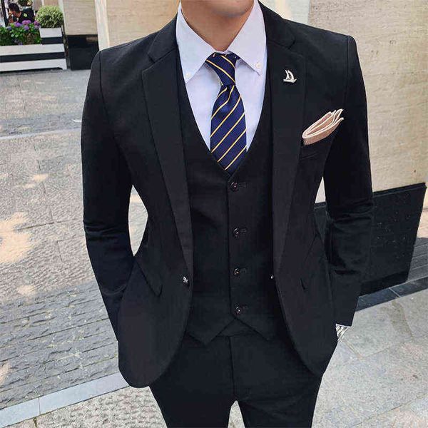 luxury suits blaze men's korean slim fit three piece profsional busins banquet suit with groom's suit, Black
luxury suits blaze men's korean slim fit three piece profsional busins banquet suit with groom's suit, Black
