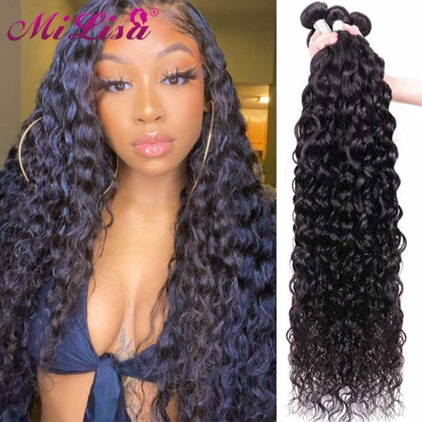 human hair bulks water wave bundles brazilian weave 100% milisa 30 32 34 36 38 40 inch non-remy, Black
human hair bulks water wave bundles brazilian weave 100% milisa 30 32 34 36 38 40 inch non-remy, Black