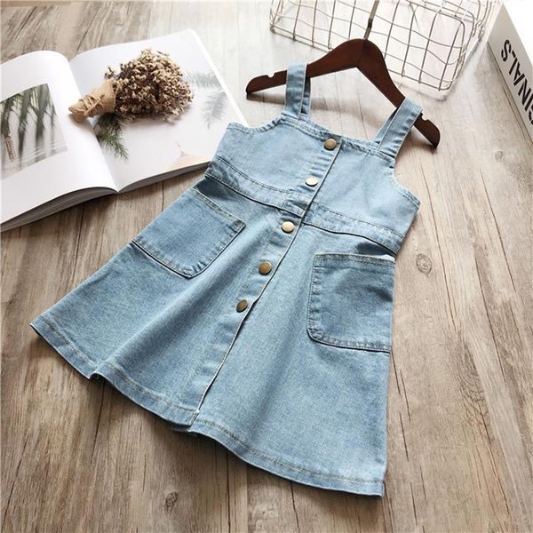 girl's dresses 2021 childrens clothes baby girls fashion sleeveless solid color washed suspender dress casual denim 2-6 years, Red;yellow
girl's dresses 2021 childrens clothes baby girls fashion sleeveless solid color washed suspender dress casual denim 2-6 years, Red;yellow