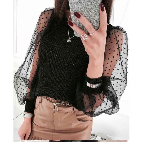 women's blouses & shirts women see-through sheer mesh dot blouse puff long sleeve shirt sweater fashion 2021 female transparent sleeve, White
women's blouses & shirts women see-through sheer mesh dot blouse puff long sleeve shirt sweater fashion 2021 female transparent sleeve, White