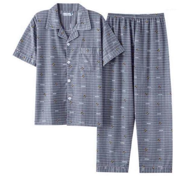 men's sleepwear summer short-sleeved pajamas set fashion print single-breasted lapel and elastic waist trousers casual two pieces sets, Black;brown
men's sleepwear summer short-sleeved pajamas set fashion print single-breasted lapel and elastic waist trousers casual two pieces sets, Black;brown