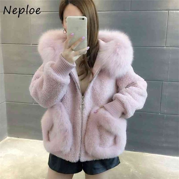 neploe korean style hooded double pockets faux fur coat autumn winter solid color zip jacket fashion sweet women 210423, Black;brown
neploe korean style hooded double pockets faux fur coat autumn winter solid color zip jacket fashion sweet women 210423, Black;brown