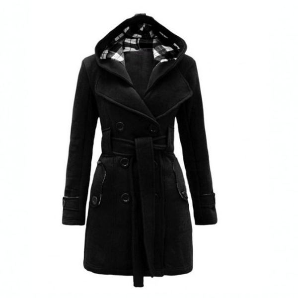 women's trench coats lapel belt woolen side pockets women coat plaid hooded waist double-breasted jacket winter outerwear, Tan;black
women's trench coats lapel belt woolen side pockets women coat plaid hooded waist double-breasted jacket winter outerwear, Tan;black
