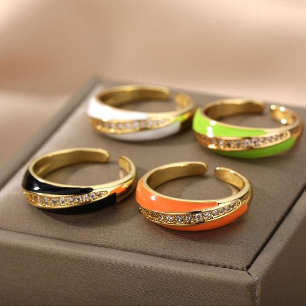 wedding rings gothic pastel neon enamel colorful for women stainless steel zircon open adjust stacking finger ring bijoux femme, Slivery;golden
wedding rings gothic pastel neon enamel colorful for women stainless steel zircon open adjust stacking finger ring bijoux femme, Slivery;golden