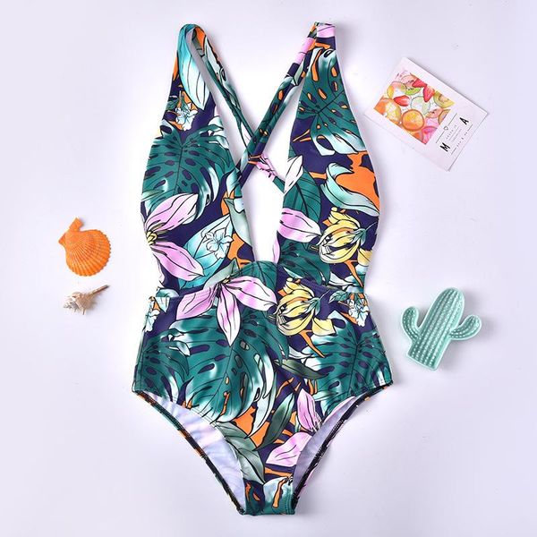lady's green print one piece swimsuit summer styles cross back swimwear women monokini bathing suit maillot de bain one-piece suits
lady's green print one piece swimsuit summer styles cross back swimwear women monokini bathing suit maillot de bain one-piece suits