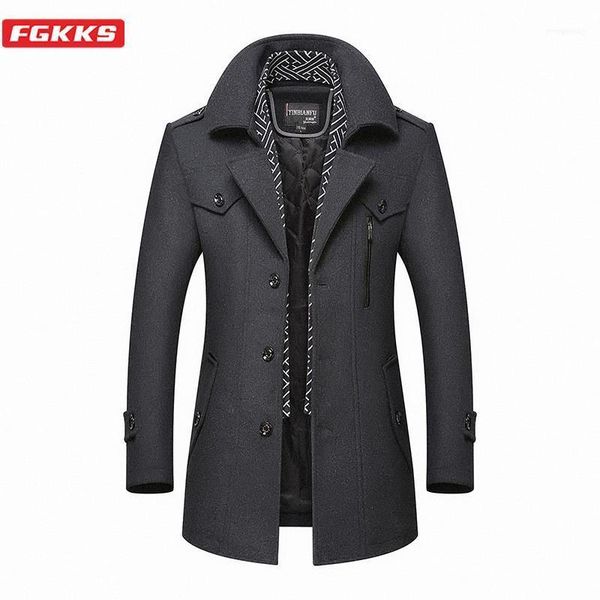 men's wool & blends fgkks brand coats men winter scarf collar overcoat casual long section blend coat male1, Black
men's wool & blends fgkks brand coats men winter scarf collar overcoat casual long section blend coat male1, Black