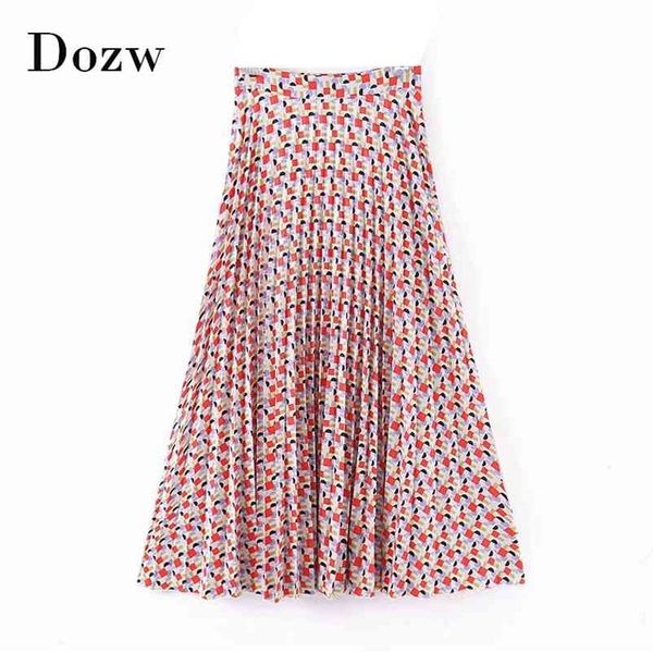 women fashion geometric print pleated skirts high waist stylish long side zipper ladies a line midi 210515, Black
women fashion geometric print pleated skirts high waist stylish long side zipper ladies a line midi 210515, Black