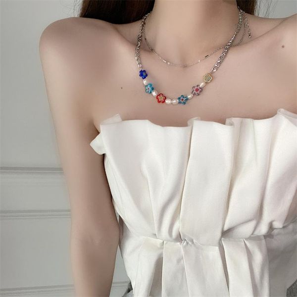 chains summer boho colorful flower chain pendant necklace for women ladies silver color double layer necklaces trendy jewelry
chains summer boho colorful flower chain pendant necklace for women ladies silver color double layer necklaces trendy jewelry