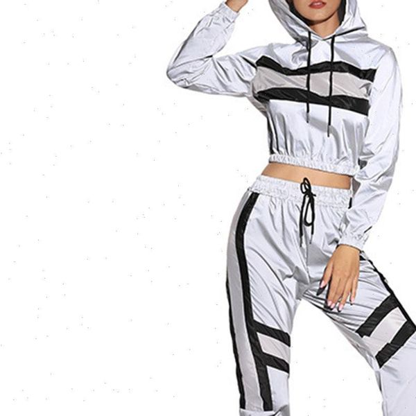reflective 2 piece outfits womens tracksuits hooded crop elastic waist pants tracksuit set, Gray
reflective 2 piece outfits womens tracksuits hooded crop elastic waist pants tracksuit set, Gray