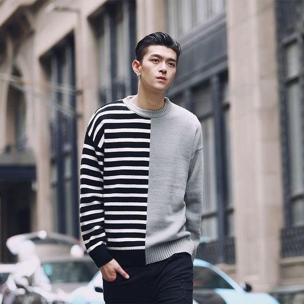 men's sweaters sweater coat splicing striped trendy clothing autumn winter tidal current streetwear sport fashion the price of, White;black
men's sweaters sweater coat splicing striped trendy clothing autumn winter tidal current streetwear sport fashion the price of, White;black
