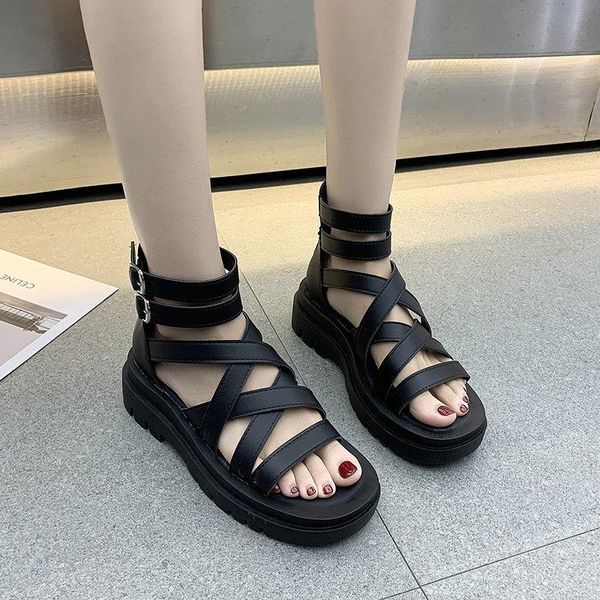 summer shoes woman flat platform sandals women soft leather casual open toe gladiator cover heel zipper 2021 dress, Black
summer shoes woman flat platform sandals women soft leather casual open toe gladiator cover heel zipper 2021 dress, Black