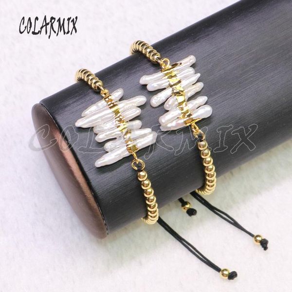 link, chain gold color plate pearls bracelet natural charms beaded fashion gift for jewelry lady9237, Black
link, chain gold color plate pearls bracelet natural charms beaded fashion gift for jewelry lady9237, Black