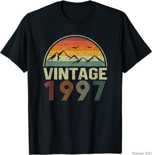men's t-shirts classic 24th birthday gift idea vintage 1997 t-shirt, White;black 
men's t-shirts classic 24th birthday gift idea vintage 1997 t-shirt, White;black