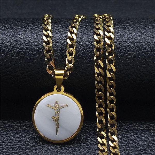 pendant necklaces christian cross jesus shell stainless steel necklace gold color round chain jewelry collier coquillage femme nxs05, Silver
pendant necklaces christian cross jesus shell stainless steel necklace gold color round chain jewelry collier coquillage femme nxs05, Silver
