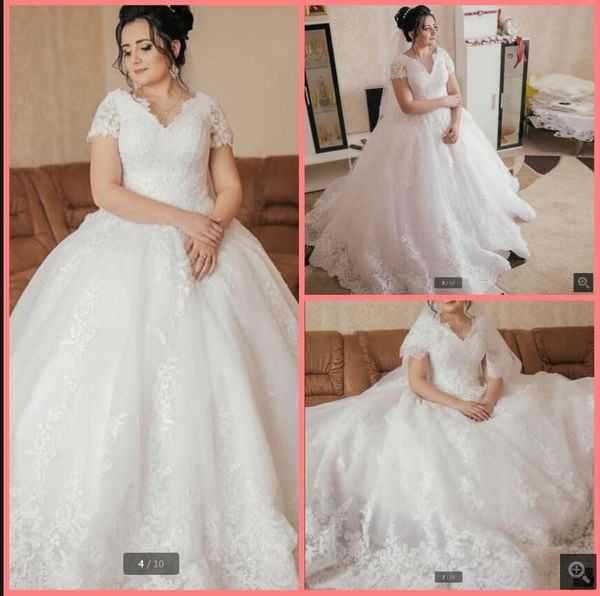 robe de mariage white tulle ball gown modest wedding dresses short sleeve vintage princess puffy long bride dress muslim women elegant corse 
robe de mariage white tulle ball gown modest wedding dresses short sleeve vintage princess puffy long bride dress muslim women elegant corse