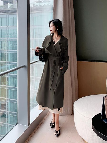 women's trench coats windbreaker coat 2021 spring korean loose medium length british style and autumn, Tan;black
women's trench coats windbreaker coat 2021 spring korean loose medium length british style and autumn, Tan;black