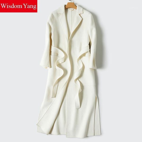 wisdom yang women's sheep wool coat white grey navy belt warm winter trench long sleeve woolen overcoat jackets manteau femme & blends, Black
wisdom yang women's sheep wool coat white grey navy belt warm winter trench long sleeve woolen overcoat jackets manteau femme & blends, Black