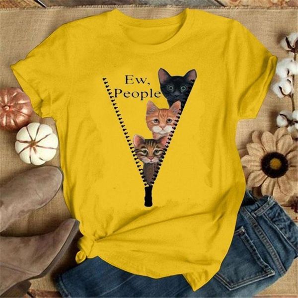 summer fashion o neck women t shirt polyester ew people cute cat print short sleeve tee top, White
summer fashion o neck women t shirt polyester ew people cute cat print short sleeve tee top, White